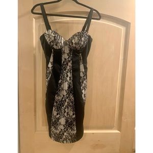 Kim Kardashian Black/Nude Lace Dress